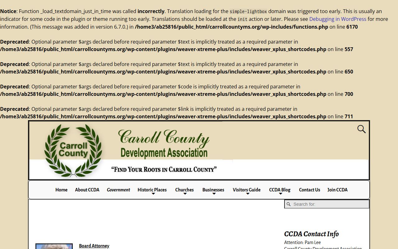Carroll County Circuit Clerk listed on the Carroll County official contacts page
