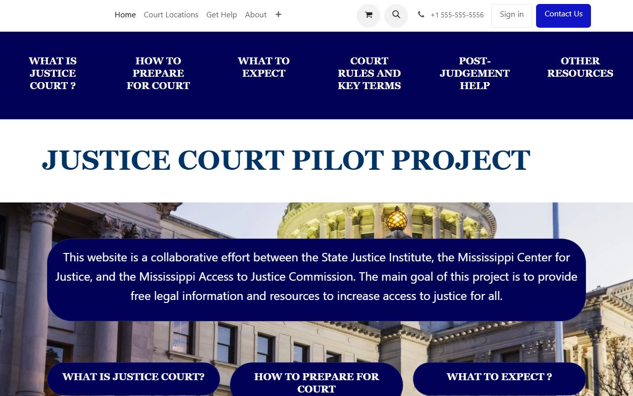 Carroll County Circuit Court compared with Justice Court limits on a Mississippi help site