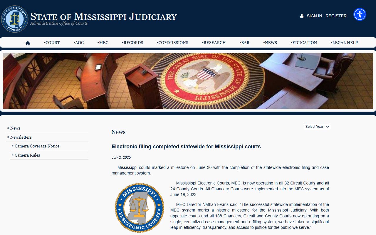Carroll County court records statewide electronic filing completion news