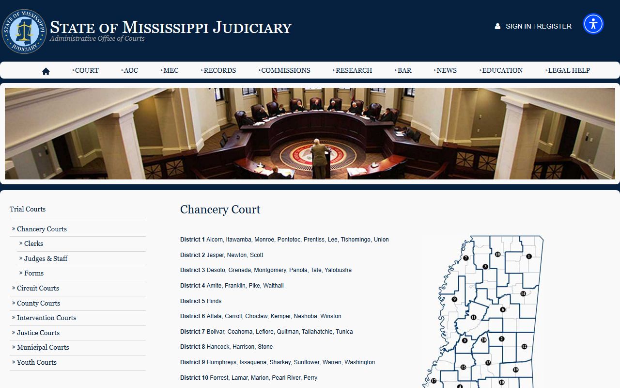 Carroll County divorce records and Mississippi Chancery Court jurisdiction